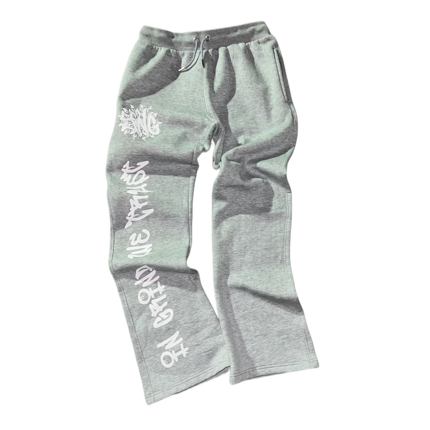 IN GRIND WE TRUST Grey Wide-Leg Sweat | YNG