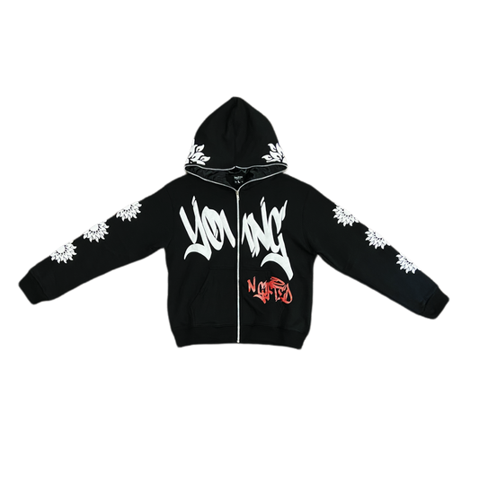 “BLACK LICORICE BLACK” FULL-ZIP